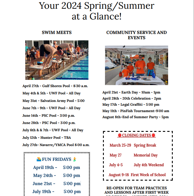Your 2024 Summer Schedule at a Glance!