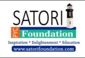 Satori Foundation logo with lighthouse and website.